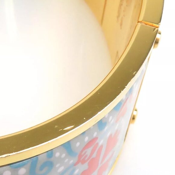 Auth HERMES Charniere Bangle Bracelet Gold/Blue/Pink Metal/Enamel - e59946g - Picture 9 of 12
